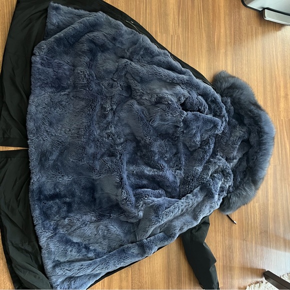 Rabbit fur Parka with a great hood. Gently loved sold as is ~, - Picture 3 of 16